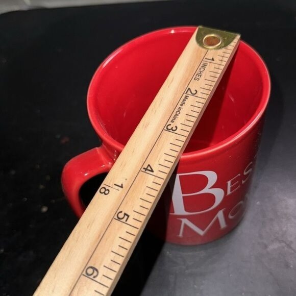 Red Best Mom Large Ceramic Mug By The Old Pottery Company - Picture 6 of 6